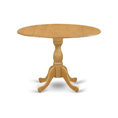 3-Piece Natural Oak Finish Solid Wood Top - Dining Room Set with High Back - Seats 4