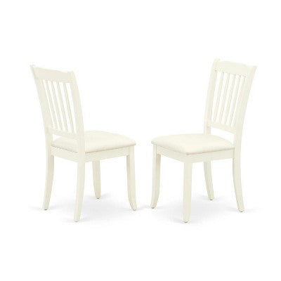 3-Piece Linen White Finish Solid Wood Top - Dining Room Set - Seats 4