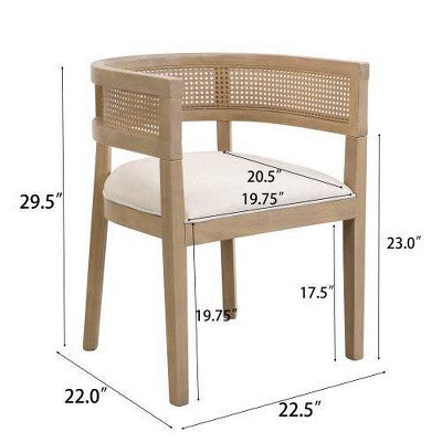Christopher Knight Home Avery 7pc Cane and Rubberwood Upholstered Dining Set