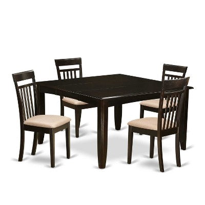 5-Piece Mid Century Dining Set - Dinette Table & 4 Chairs - Modern Kitchen Table Set