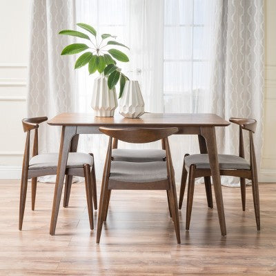 Christopher Knight Home Francie Mid Century Modern Fabric Upholstered 5 Piece Dining Set