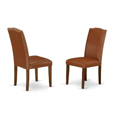 HomeStock 5-Pc Mahogany Finish Solid Wood Top - Dining Room Set - Seats 4
