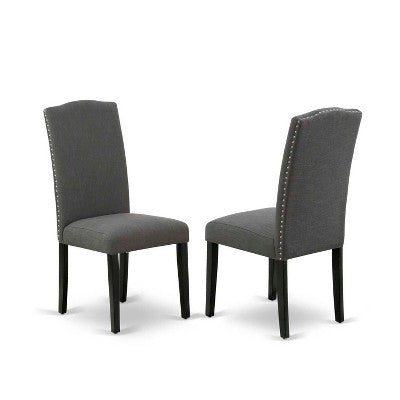 HomeStock Round Dropleaf Dining Set with 4 Parson Chairs Black