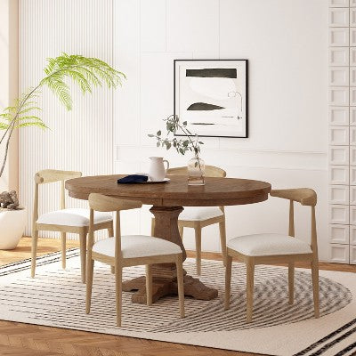 Christopher Knight Home Cotterell Contemporary Fabric Upholstered Wood 5 Piece Expandable Dining Set