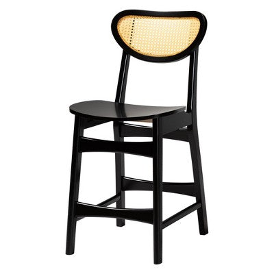 Baxton Studio Hesper Mid-Century Modern Wood and Rattan 5-Piece Pub Set