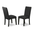 3-Piece Black and Cherry Finish Solid Wood Top - Dining Room Set with High Back - Seats-4