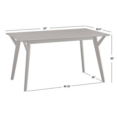 Lifestorey Cari 7Pc Mid Century Modern Dining Set