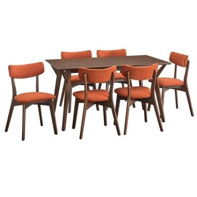 Lifestorey Cari 7Pc Mid Century Modern Dining Set