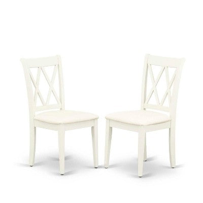 HomeStock 3-Piece Linen White Finish Solid Wood Top with Dropleaf Dining Table Set