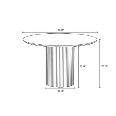 Manhattan Comfort 7pc 59.05 Hathaway and Jardin Round Dining Set