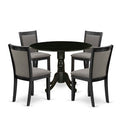 HomeStock 5-Piece Natural Oak Finish Solid Wood Top Dining table with 4 Chairs with Drop Leaf Lattice Back