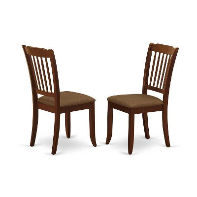 HomeStock 5-Piece Mahogany Finish Solid Wood Top Dining table with 4 Chairs with Drop Leaf Slat Back