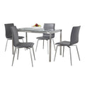 LumiSource 5pc Fuji Mason Swivel Dining Set Stainless Steel