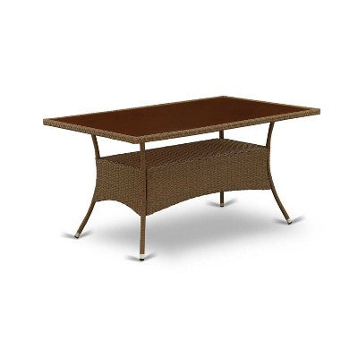 HomeStock 5-Piece Natural Oak Finish Solid Wood Top Dining table with 4-Chairs