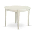 5-Piece Linen white Solid Wood Top-Round Dining Room Set-Seats 4