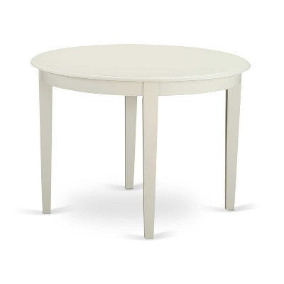 5-Piece Linen white Solid Wood Top-Round Dining Room Set-Seats 4