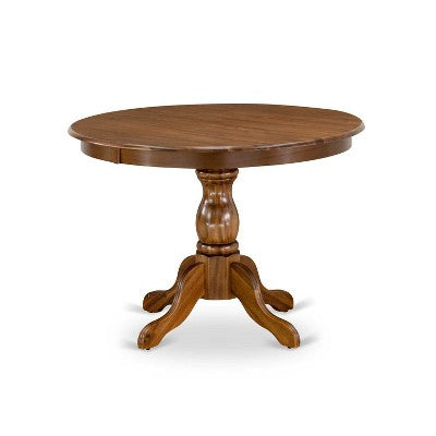 3-Piece Acacia Walnut Finish Solid Wood Top - Button Tufted Dining Room Set - Seats 4
