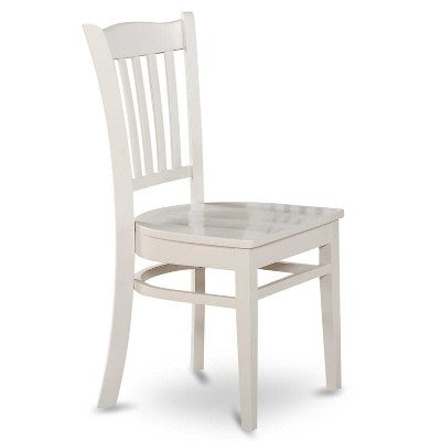 HomeStock 5-Piece Linen White Finish Solid Wood Top Dining Table with 4 Chairs