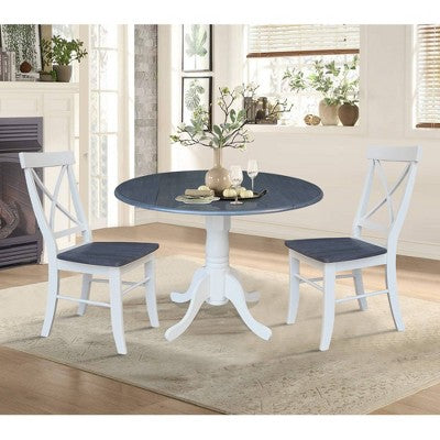 42 Mase Dual Drop Leaf Table with 2 X Back Chairs - International Concepts