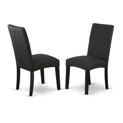 HomeStock Belmont 7-Pc Dining Room Set- 6 Dining Room Chairs and Rectangular Table Top, Cement and Black Finish