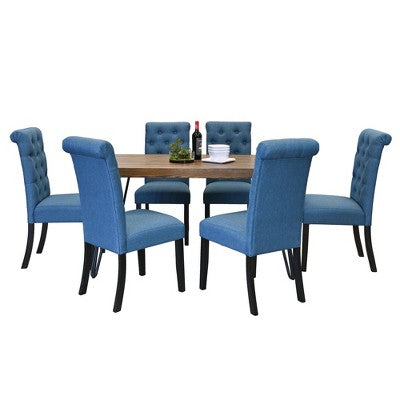 Amisos 7-Piece Dining Set, Hairpin Dining Table with 6 Chairs, 3 Color Options