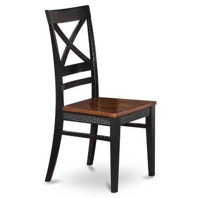 HomeStock 3-Pc Black and Cherry Finish Rectangular Solid Wood Top Dining Table Set
