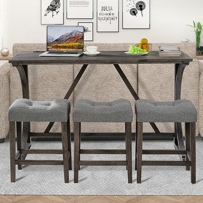 GDFStudio Kittson 4-Piece Bar Table Set with Power Outlet
