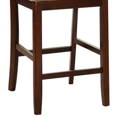 GDFStudio Hudson Contemporary 5-Piece Wood Counter Height Round Dining Table with Leaf and 4 Upholstered Chairs