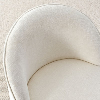 Dining Table Set for 6, Oval 79 Table and Chenille Fabric Armless Barrel Chairs with Casters, Perfect for Kitchens-Panipeachy