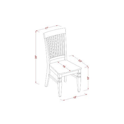 3-Piece Black and Cherry Finish Solid Wood Top - Dining Room Set - Seats 4