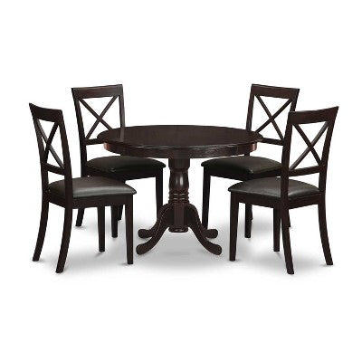 Round Kitchen Dining Table Set - 5 Piece Dinette Set with Chairs - Modern Table & Chair Set