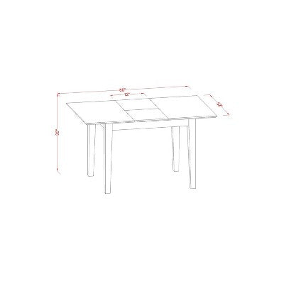 7 Piece Dinette Set - Rectangle Table with Leaf & 6 Fabric Chairs - Small Kitchen Dining Room Table