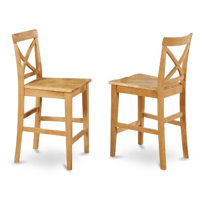 HomeStock Belmont Counter Height Dining Set-Pub Table And Counter Height Dining Chair, Oak