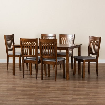 Baxton Studio Genesis Modern Fabric Wood Dining Set
