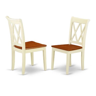 HomeStock 5-Pc Buttermilk and Cherry Solid Wood Top-Dining Room Set-Seats 4