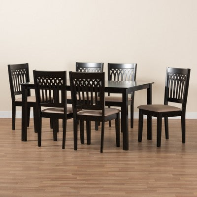 Baxton Studio Genesis Modern Fabric Wood Dining Set