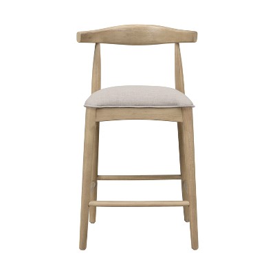 Christopher Knight Home Robert 3 Piece Farmhouse Rubberwood Upholstered Counter Height Dining Chairs with Fluted Table