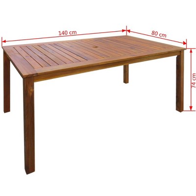 vidaXL Outdoor Dining Set Brown Solid Acacia Wood Medium Foldable
