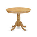 HomeStock 5-Pc Round Natural Oak Finish Solid Wood Top Dining table with 4 Chairs