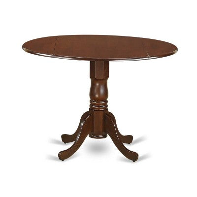 3-Piece Mahogany Finish Solid Wood Top - Round Dining Room Set - Seats 4