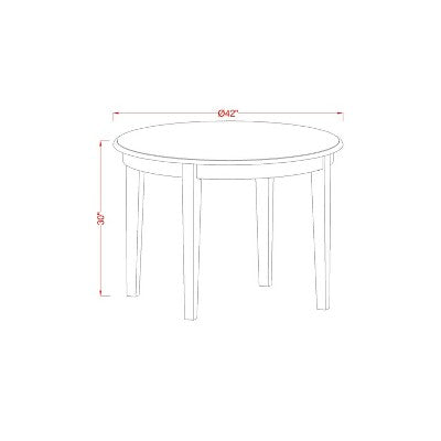 HomeStock 5-Piece Round Cappuccino Finish Solid Wood Top Dining Table with 4-Chairs