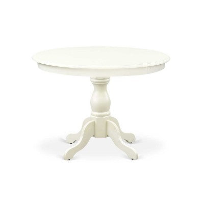 3-Piece Linen White Finish Solid Wood Top - Dining Room Set - Seats 4