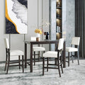 GDFStudio Mark 5 Piece Counter Height Dining Set with Elegant Table and Upholstered Chairs