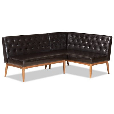2pc Riordan Wood Dining Nook Banquette Set - Baxton Studio