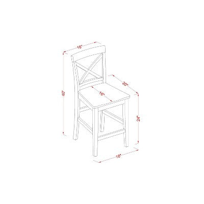 Counter Height Dining Set - Pub Table & Bar Stools with Backs - Modern Kitchen Set