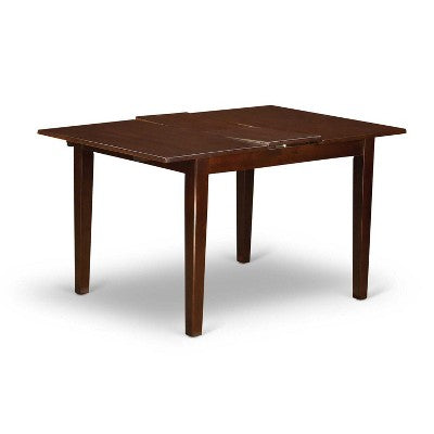 HomeStock 3-Pc Mahogany Finish Rectangular Solid Wood Top with Butterfly Leaf Dining Table Set