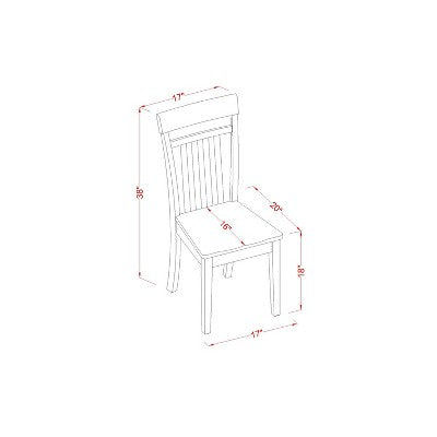 Chic 3 Piece Kitchen Dining Set - Small Space Table & Chairs - Modern Design - Mahogany Finish