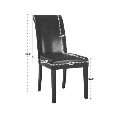 Salido Dining Set - 5-Piece - Black Vinyl - iNSPIRE Q