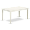 5-Piece Rectangular Linen White Finish Solid Wood Top-Upholstered Dining Room Set-Seats 4