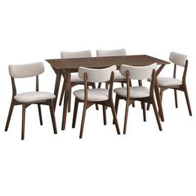 Lifestorey Cari 7Pc Mid Century Modern Dining Set